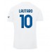 Inter Milan Lautaro Martinez #10 Kopio Vieras Pelipaita 2023-24 Lyhyet Hihat